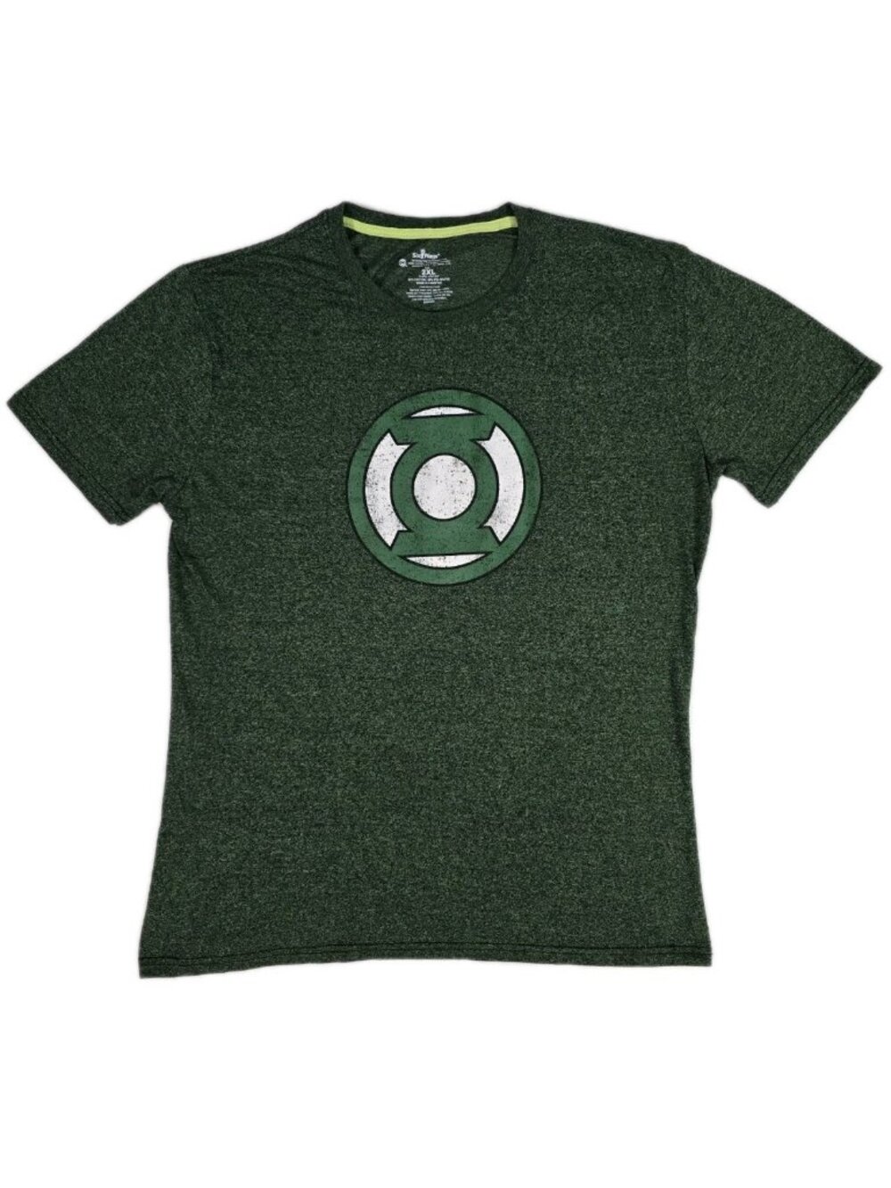 DC Comics x Six Flags GREEN LANTERN Heathered Green Short Sleeve T-Shirt Men 2XL